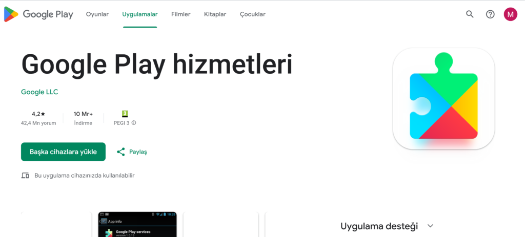 google play hizmetleri