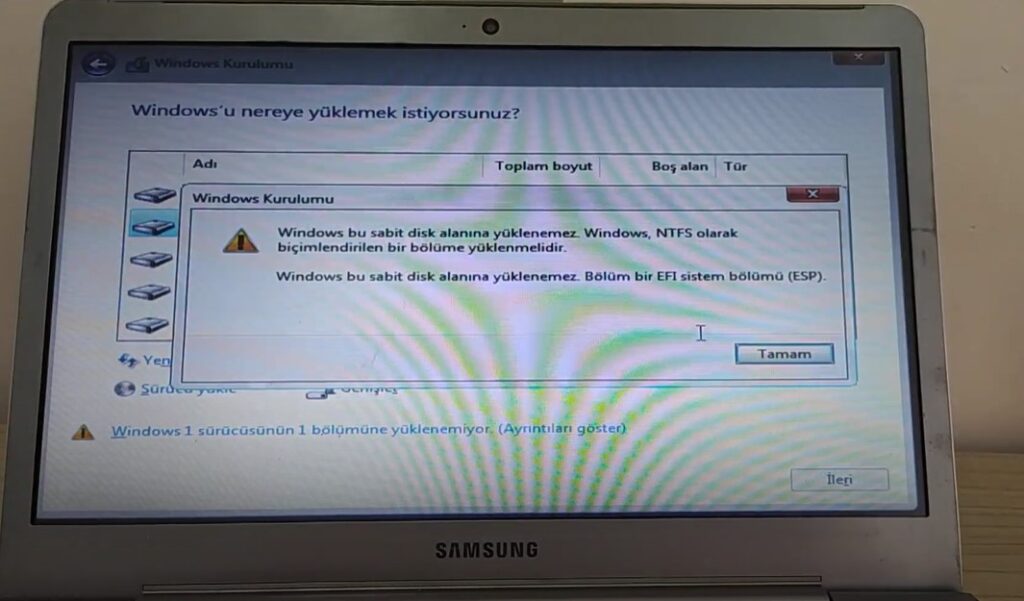 Windows Gereken Dosyaları Yükleyemiyor